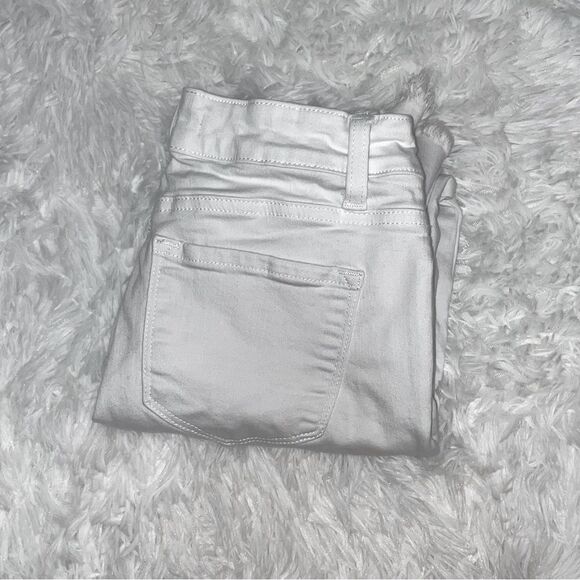 KanCan Estilo Distressed Raw Frayed Hem White Skinny Cropped Jeans Size 3/25 - Picture 5 of 12